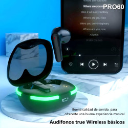 AUDÍFONOS INALAMBRICOS PRO60🎧$10