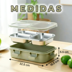 LONCHERA BENTO PREMIUM DE ACERO INOXIDABLE 🍱 $14