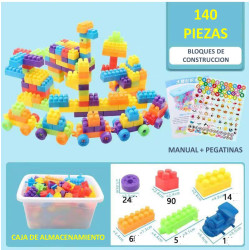 CAJA DE BLOQUES DE CONSTRUCCIÓN 140 PIEZAS🧩 $13,50