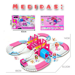 PISTA DE CARRERAS ROSA 127PCS🏎 $20